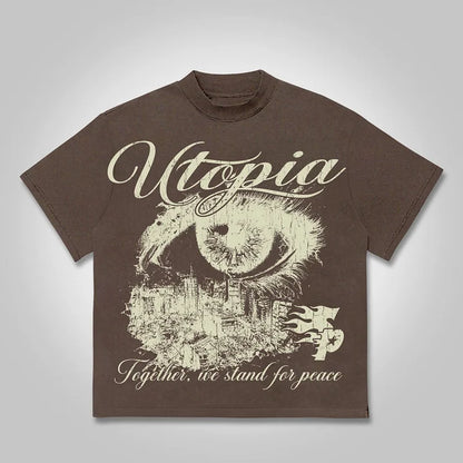 Utopia Vintage Graphic Cotton T-shirt