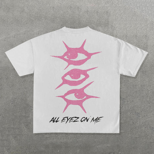 Vintage All Eyes On Me Graphic Cotton Short Sleeve T-Shirt