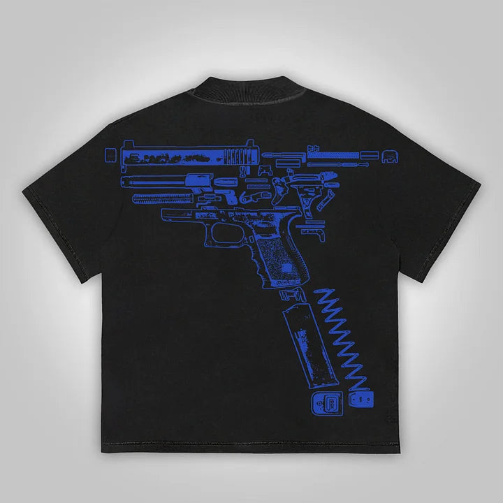 Vintage In Glock We Trust Graphic Cotton T-Shirt