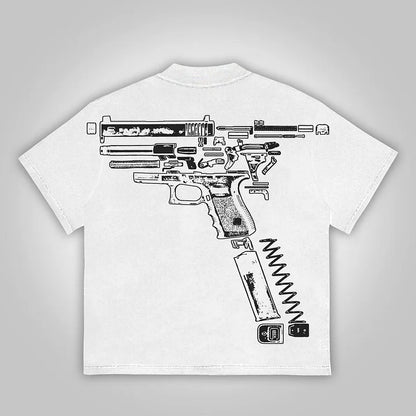 Vintage In Glock We Trust Graphic Cotton T-Shirt