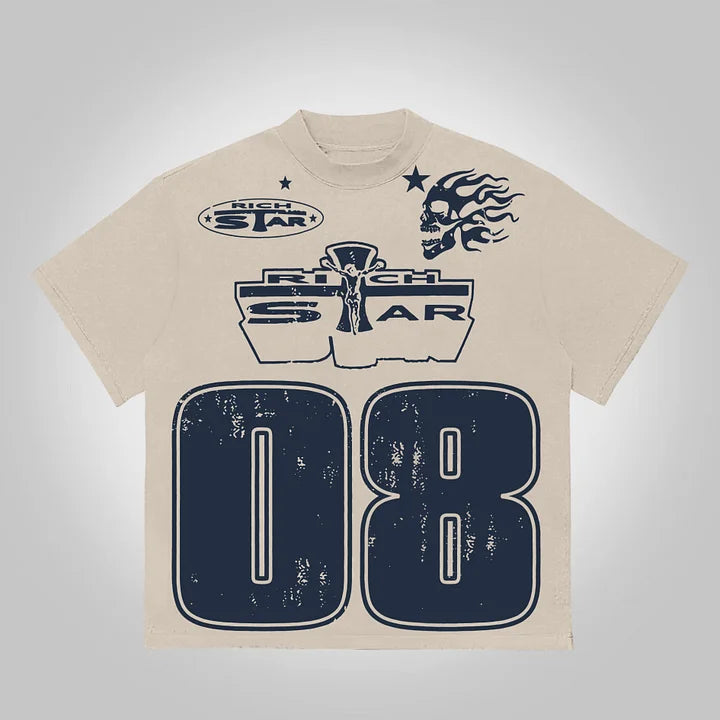 Vintage Street No.08 Graphic Cotton T-Shirt