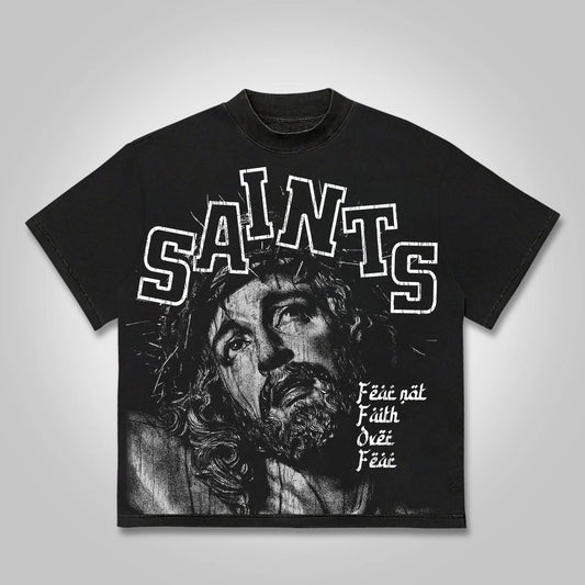 Vintage Jesus Saints Faith Graphic T-shirt