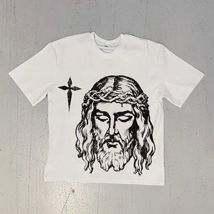 Vintagethe Way Jesus Graphic Cotton Short Sleeve T-Shirt