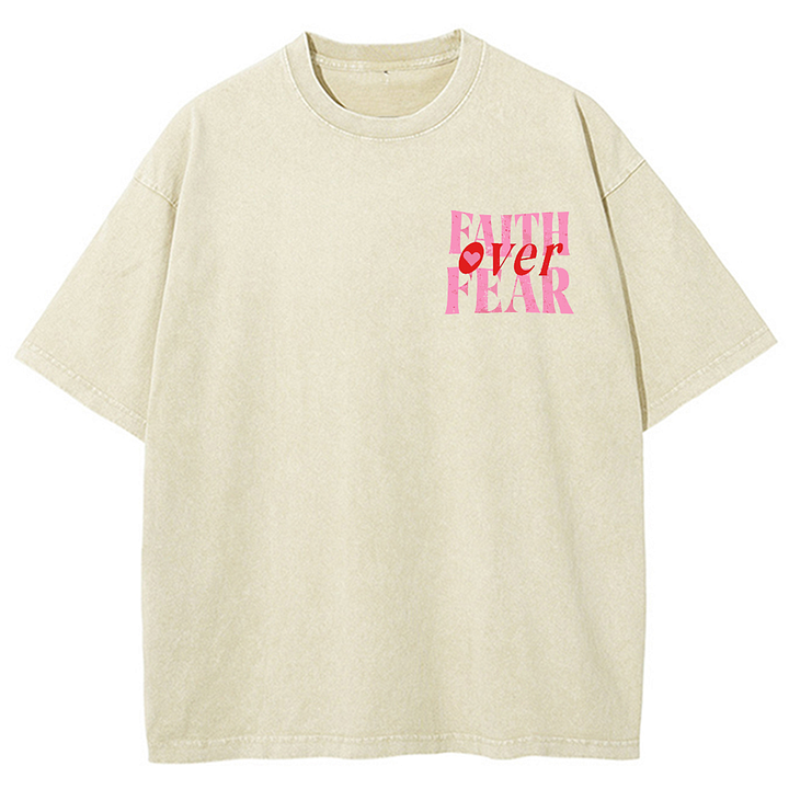 Faith Over Fear Unisex Washed T-Shirt