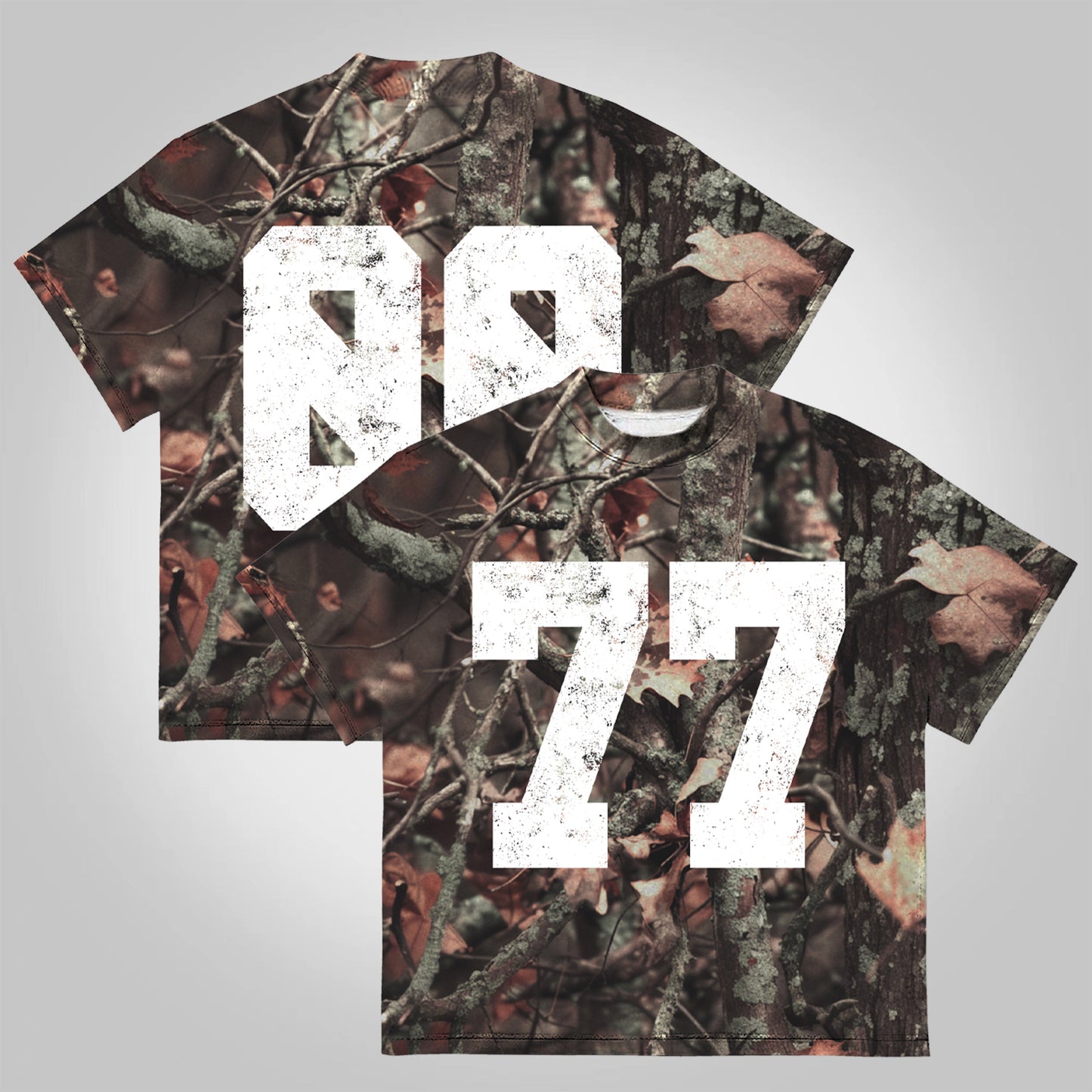 Digital Leaf Camouflage Graphic Cotton T-shirt