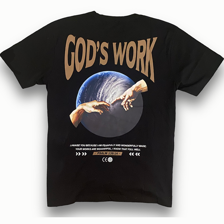 God's Work Print Graphic Black T-Shirt