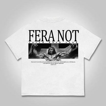 Fear Not Faith God's Gym Graphic Print Cotton T-shirt