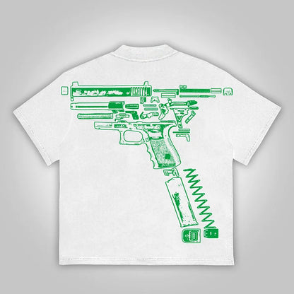 Vintage In Glock We Trust Graphic Cotton T-Shirt