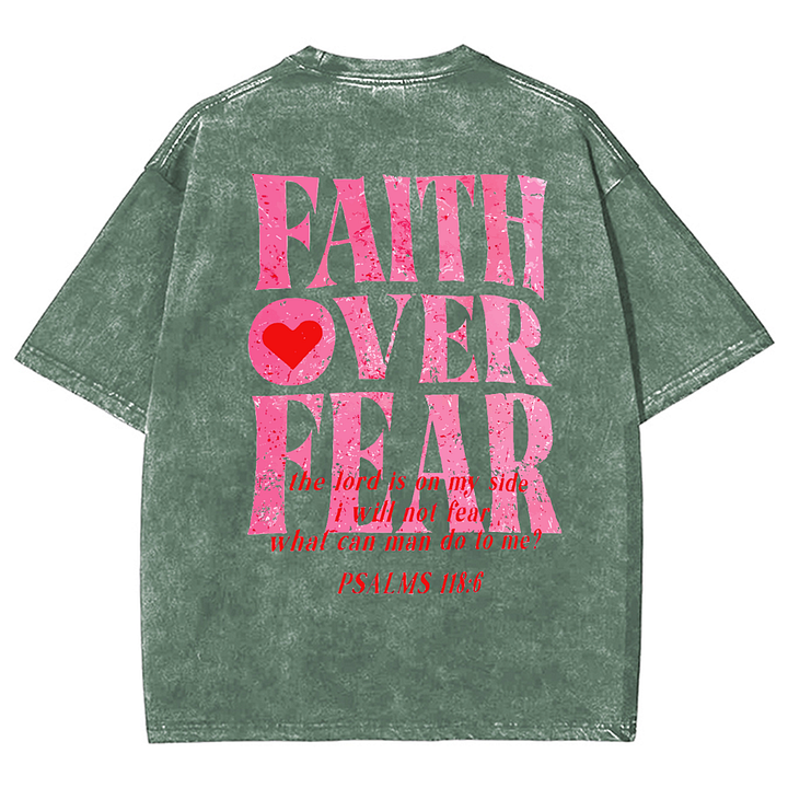 Faith Over Fear Unisex Washed T-Shirt