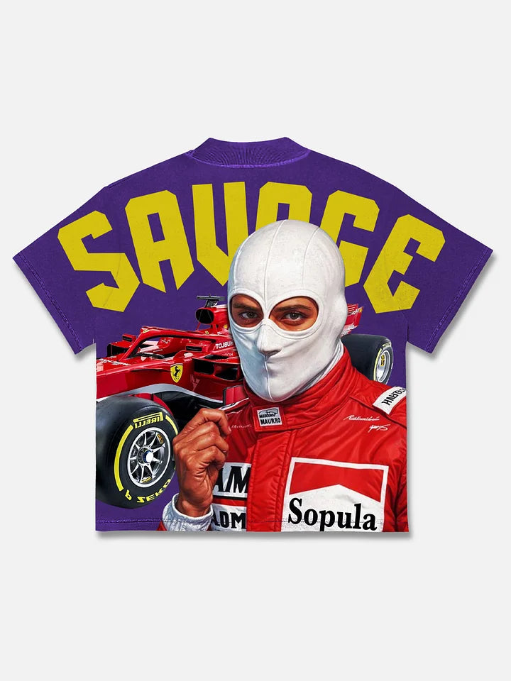 Savage Racer Graphic Cotton T-shirt