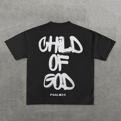 Child Of God Print Cotton T-Shirt