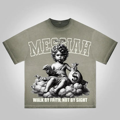 Messiah Vintage Money Angel Graphic Washed T-shirt