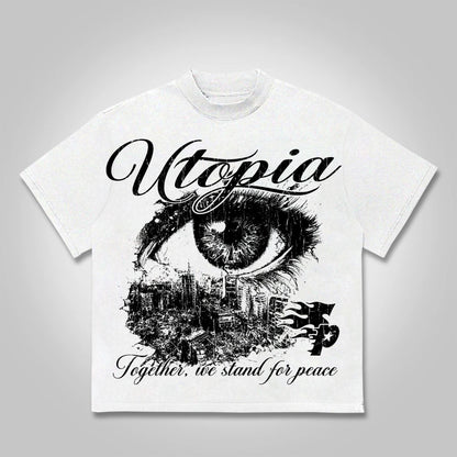 Utopia Vintage Graphic Cotton T-shirt