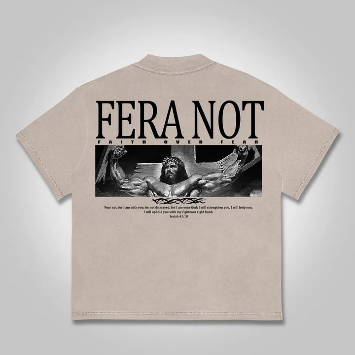 Fear Not Faith God's Gym Graphic Print Cotton T-shirt