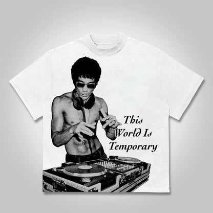 This World Is Temporary Celebrity Graphic Cotton T-shirt