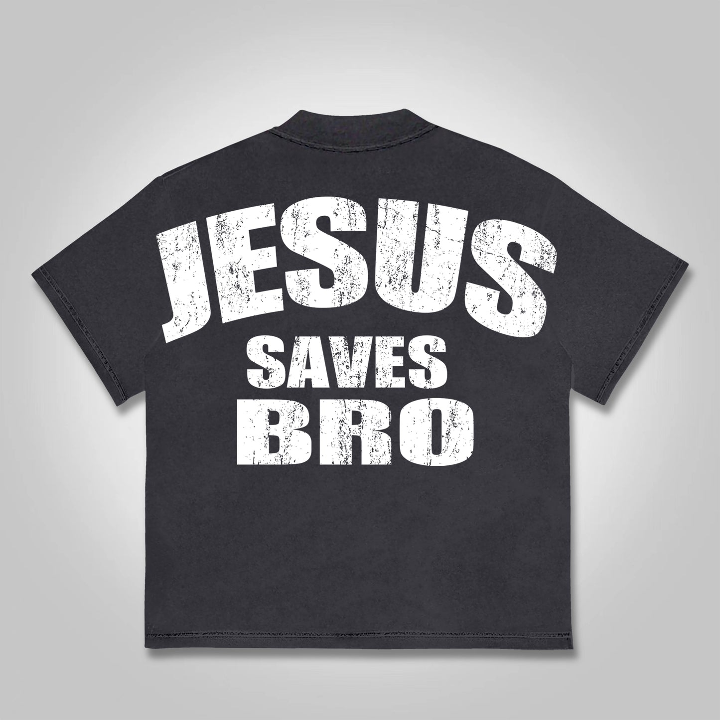 Vintage Jesus Saves Bro Graphics Print Cotton T-shirt