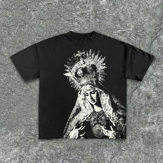 The Scriptures Of The Blessed Virgin Mary Print Cotton T-Shirt