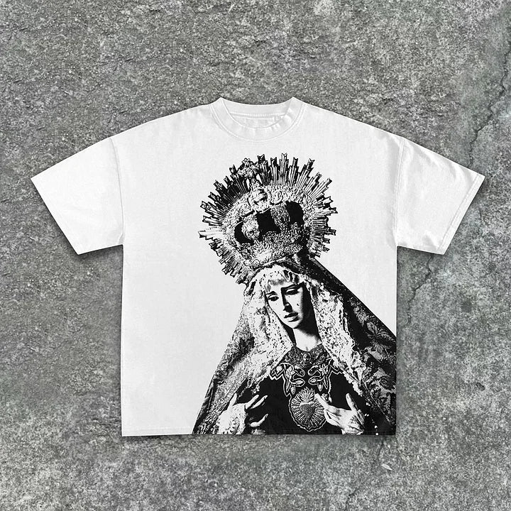 The Scriptures Of The Blessed Virgin Mary Print Cotton T-Shirt