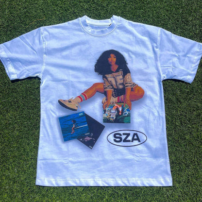 SZA & SOS Vintage Graphic Print Cotton T-Shirt