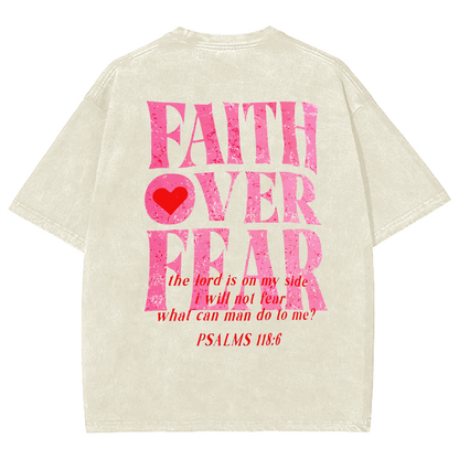 Faith Over Fear Unisex Washed T-Shirt