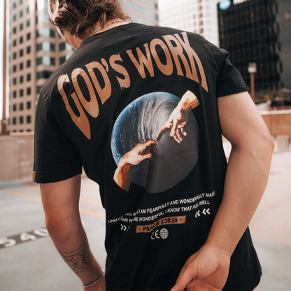 God's Work Print Graphic Black T-Shirt