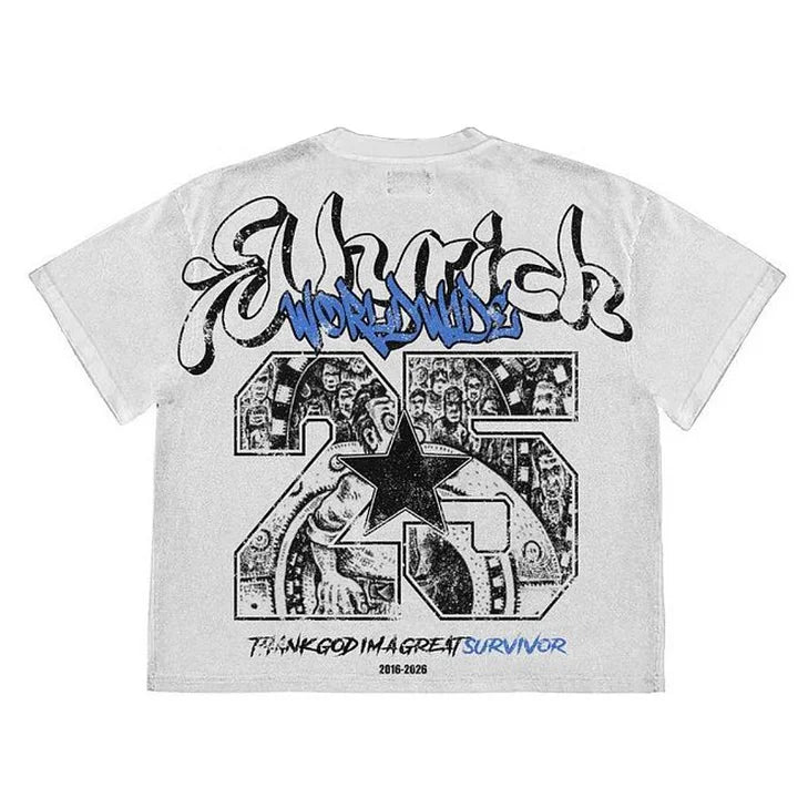 Y2k Vintage Fly Rich Graphic Cotton T-Shirt