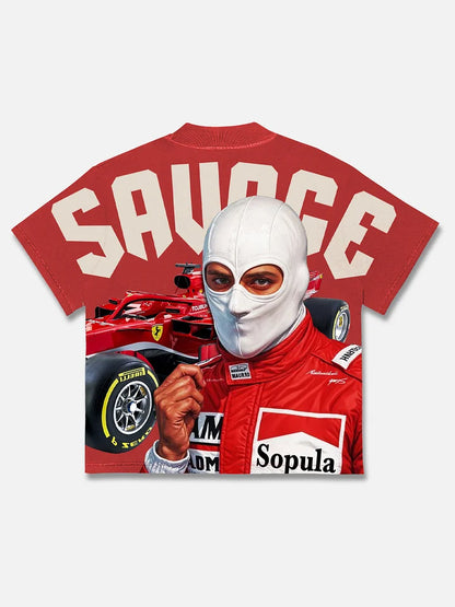 Savage Racer Graphic Cotton T-shirt