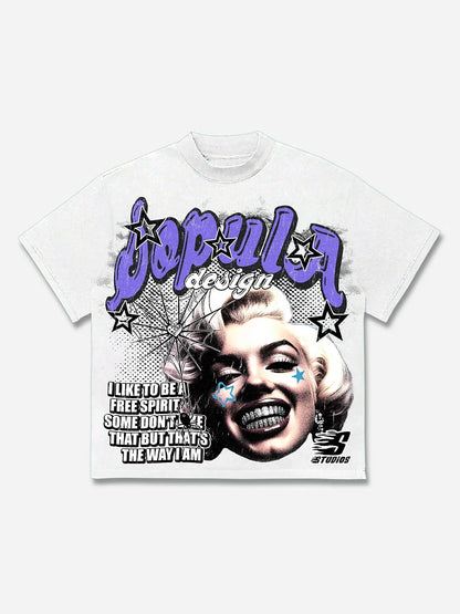 From Street Marilyn Monroe Character Graphics Cotton T-shirt