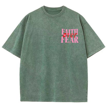 Faith Over Fear Unisex Washed T-Shirt