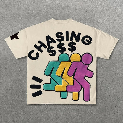 Chasing Money Graphic Print Cotton T-Shirt