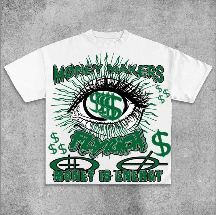 Money Makers Graphics Fly Rich Printed Casual T-Shirt