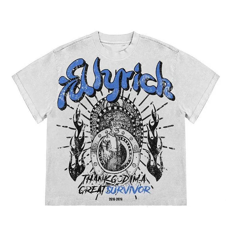 Y2k Vintage Fly Rich Graphic Cotton T-Shirt