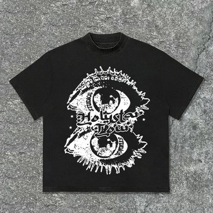 Vintage y2k Eyes Graphic Cotton T-Shirt