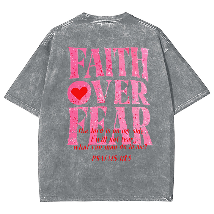 Faith Over Fear Unisex Washed T-Shirt