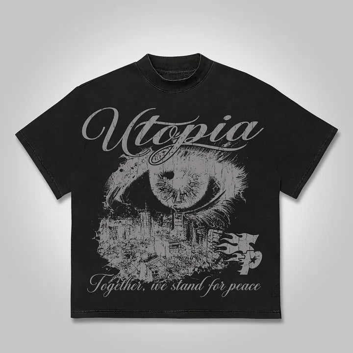 Utopia Vintage Graphic Cotton T-shirt