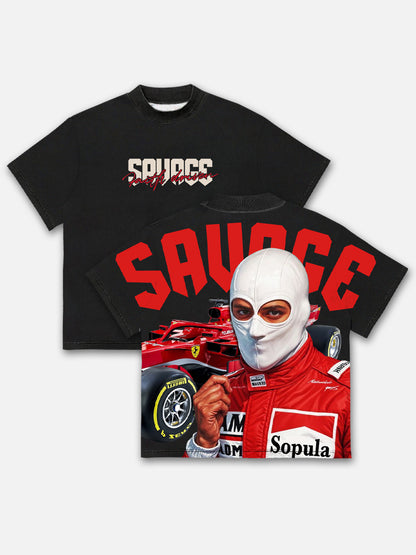 Savage Racer Graphic Cotton T-shirt